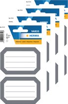 96x stuks Schoolboeken etiketten wit/grijs - Naam labels stickers