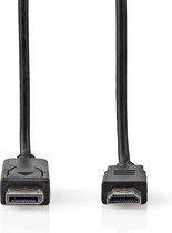 Nedis DisplayPort-Kabel - DisplayPort Male - HDMI Connector - 4K@30Hz - Vernikkeld - 2.00 m - Rond - PVC - Zwart - Label