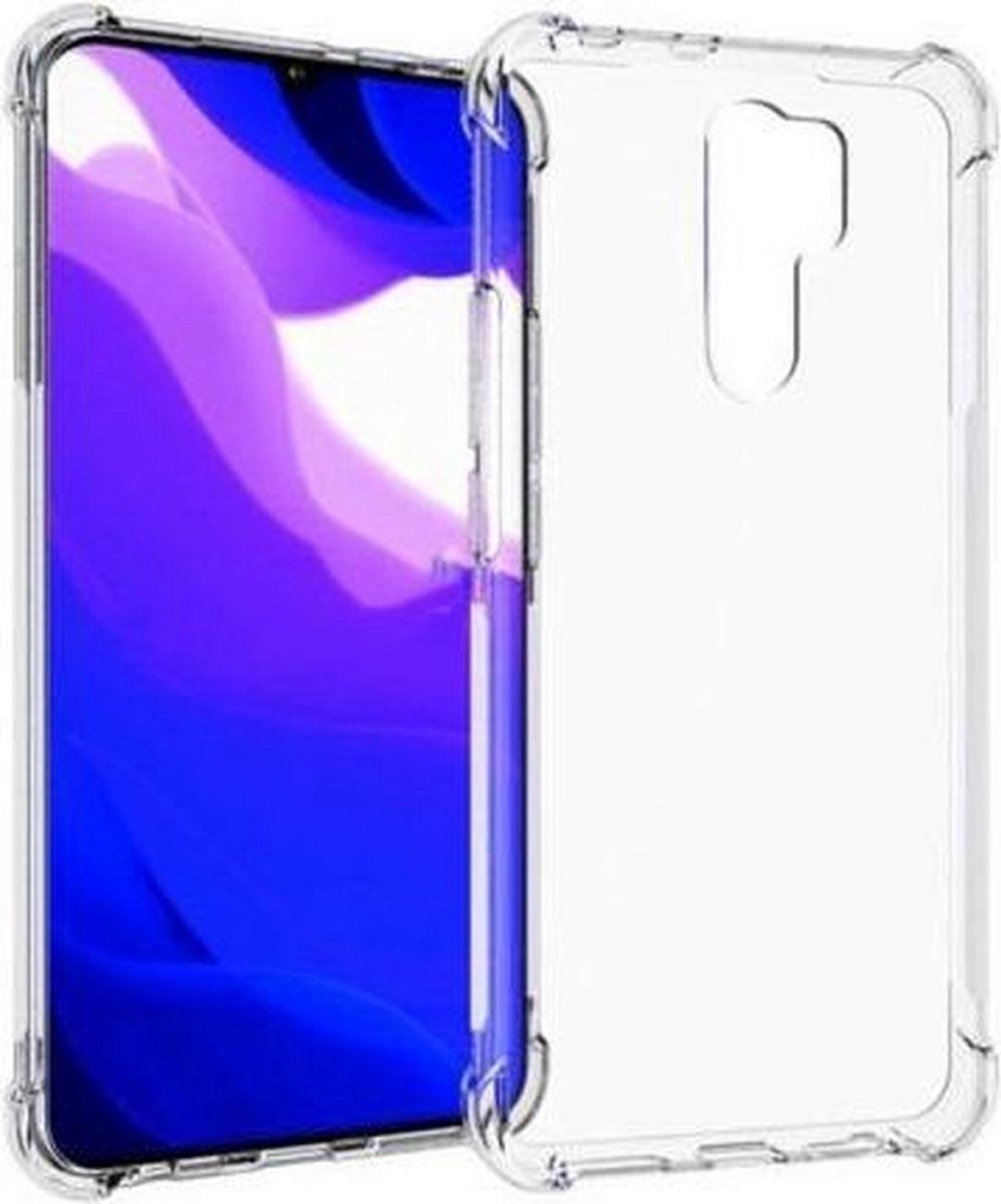 LuxeBass Siliconen hoesje Antishock - Geschikt voor Xiaomi Redmi 9 - Transparant - telefoonhoes - gsm hoes - telefoonhoesje