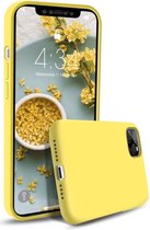 LuxeBass Siliconen hoesje geschikt voor Apple iPhone 12 Pro Max - Geel - telefoonhoes - gsm hoes - telefoonhoesje