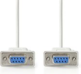 Câble null modem série RS232 SUB-D (f) 9 broches - SUB-D (f) 9 broches / connecteurs surmoulés - 2 mètres
