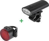 LED Fietsverlichting | Voor en Achter | Fietslamp Set voor Stuurstang | met Knipperlicht en Dimfunctie | IPX5 Waterdicht | USB Oplaadbaar | Koplamp en Achterlamp | Voorlicht en Achterlicht | LB-A254