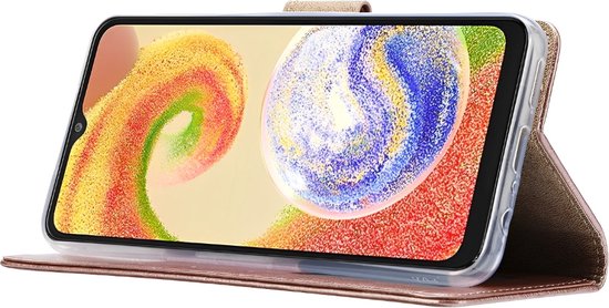 Coque adaptée pour Xiaomi Redmi A2 | Étui à livres | Couverture de livre avec porte-cartes | Étui portefeuille avec porte-cartes | Rose doré