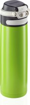 Leifheit thermosbeker Flip - 600 ml - RVS - groen