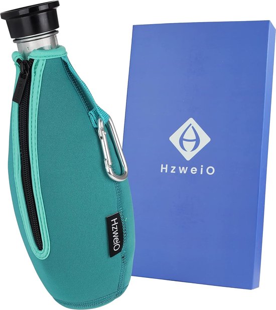 Babyflesje - Premium beschermhoes compatibel met SodaStream Crystal glazen fles - breukbescherming - koeleffect - neopreen hoes voor glazen flessen - ideaal accessoire voor onderweg (mint)