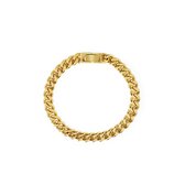 Goud Vergulde Platte Chunky Schakel Armband