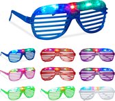 Relaxdays 10x LED-bril Badknopbril Disco bril Light-up Party bril Lights Brillen