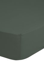 Perfecte katoen/satijn hoeslaken olijf groen - 140x200 (tweepersoons) - subtiele glans - hoogwaardig en luxe - zeer zacht - rondom elastiek - hoge hoeken - optimaal slaapcomfort