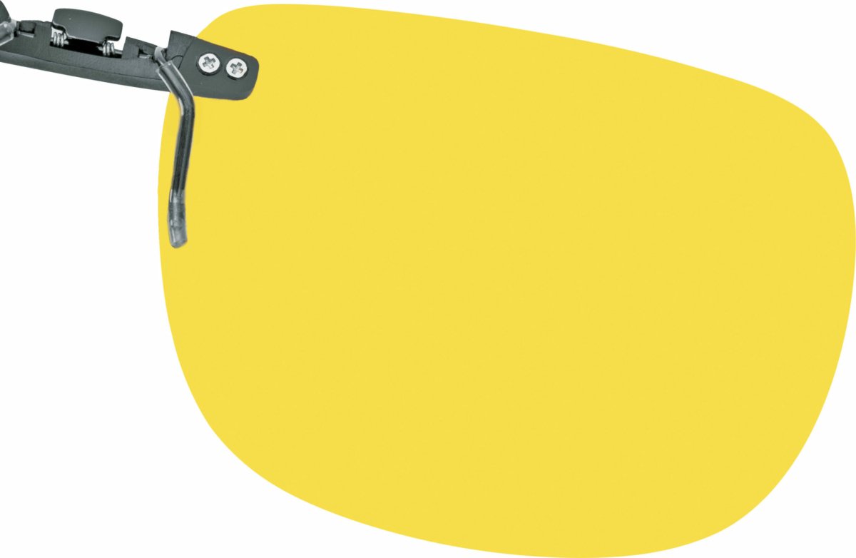 Voorhanger opklembaar - Geschik voor kunststof monturen - Op maat te knippen - Gepolariseerd - Nacht bril/nachtglazen - geel