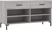 vidaXL - Schoenenbank - 102x35x55 - cm - bewerkt - hout - grijs - sonoma - eikenkleur