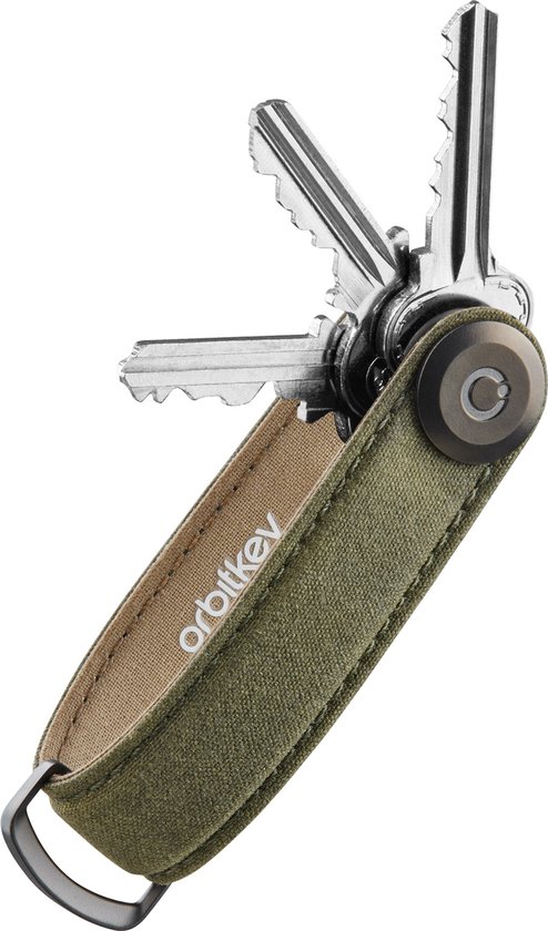 Orbitkey 2.0 Waxed canvas sleuteletui khaki green