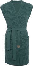 Knit Factory Luna Gebreide Gilet - Gebreid vest zonder mouwen - Mouwloos dames vest - Mouwloze groene cardigan - Laurel - 40/42