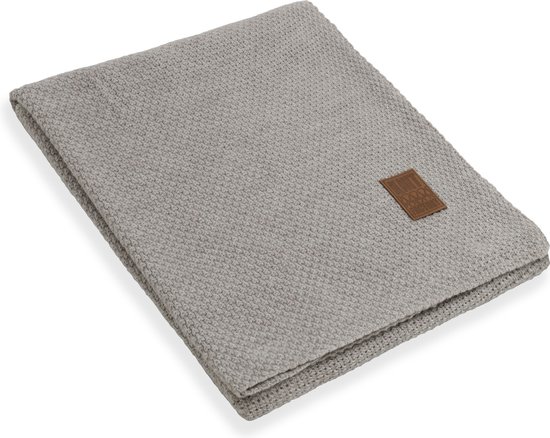 Knit Factory Jesse Gebreid Plaid XL - Woondeken - plaid - Wollen deken - Kleed - Iced Clay - 195x225 cm