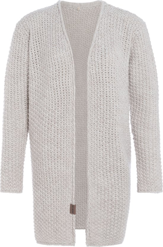 Knit Factory Carry Cardigan tricoté Beige - Cardigan en laine - Cardigan femme beige - 36/38