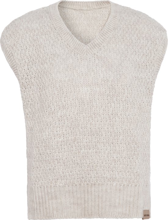 Knit Factory Luna Knitted Spencer - Ladies Slipover - Pull sans manches en maille - Beige - 36/38
