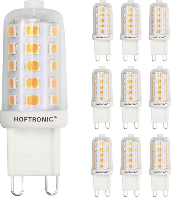 HOFTRONIC - Voordeelverpakking 10x G9 LED Lampen - 3 Watt 300 Lumen - Vervangt 30 Watt T4 Halogeen - 2700K Warm wit licht - 230V - G9 Steeklampjes