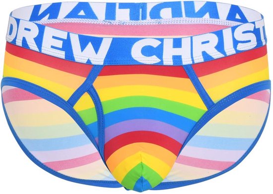 Andrew Christian Pride Stripe Fly Brief w/ ALMOST NAKED® - MAAT S - Heren Ondergoed - Slip voor Man - Mannen Slip