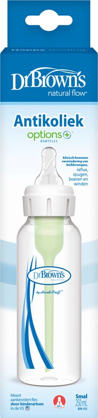 Dr. Brown's Options+ Anti-Colic Babyfles - Smalle halsfles - 250ml