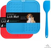 The Pets Supplier - Likmat voor hond XL - 2 siliconen likmatten met 1 spatel - Slowfeeder - Voermat