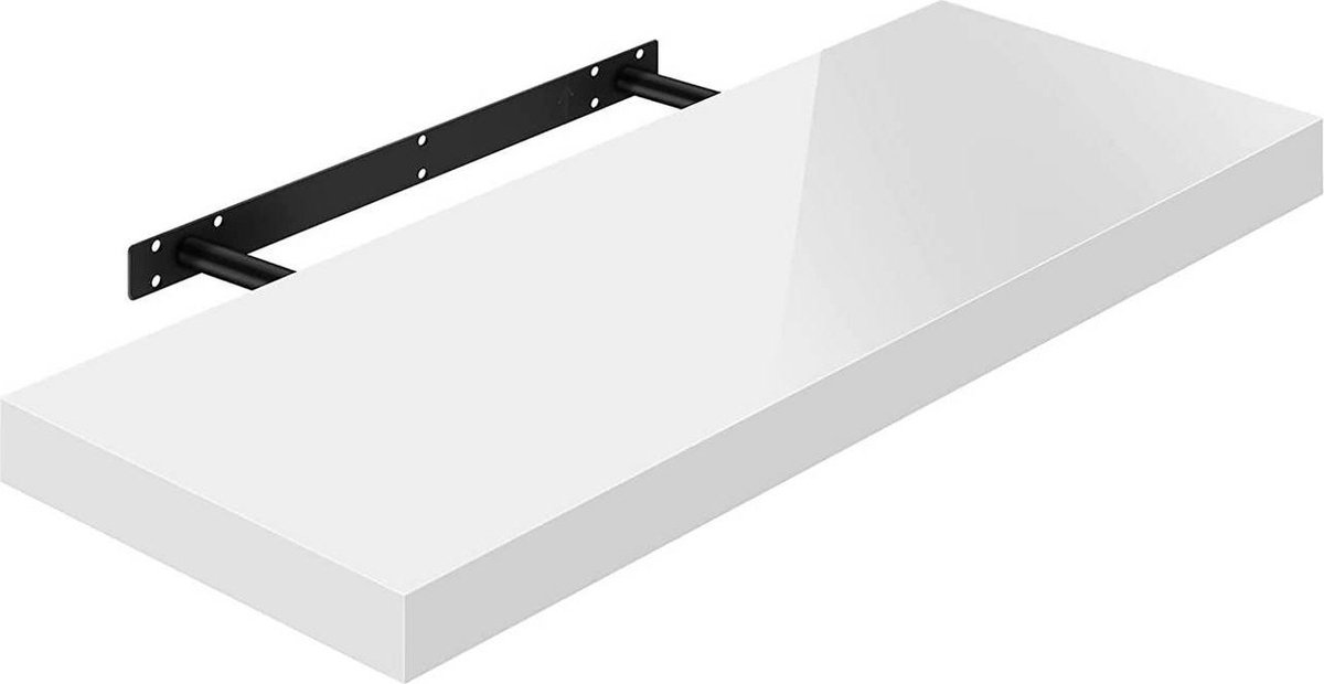 Wandplank zwevend Cordelia - 60cm - Wandplanken tegen muur - Wit - Wandrek - Fotoplank kinderkamer - Boekenplank - Hout MDF