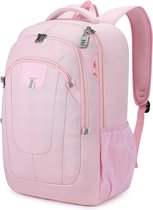 Waterdichte anti-diefstal rugzak voor 17,3 inch (44 cm) laptop herenrugzak met USB-aansluiting schoolrugzak grote business notebook backpack voor werk reizen mannen jongens, G3-roze, 33 * 22 * 49cm