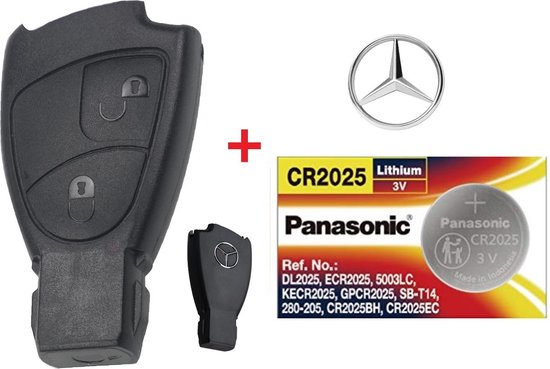 Clé de voiture 2 boutons boîtier de clé intelligente + pile Panasonic  CR2025 adaptée... | bol.com