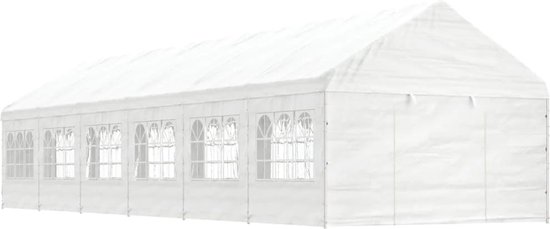 vidaXL-Prieel-met-dak-13,38x4,08x3,22-m-polyetheen-wit