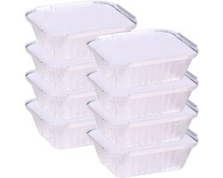 Elite Meal prep voedsel bewaar bakjes - Aluminium - 16x - 15 x 12 x 4 cm - met deksel