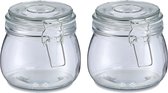 Zeller Weckpot/inmaakpot Alfie - 2x - 500 ml - glas - beugelsluiting - D11 x H11 cm