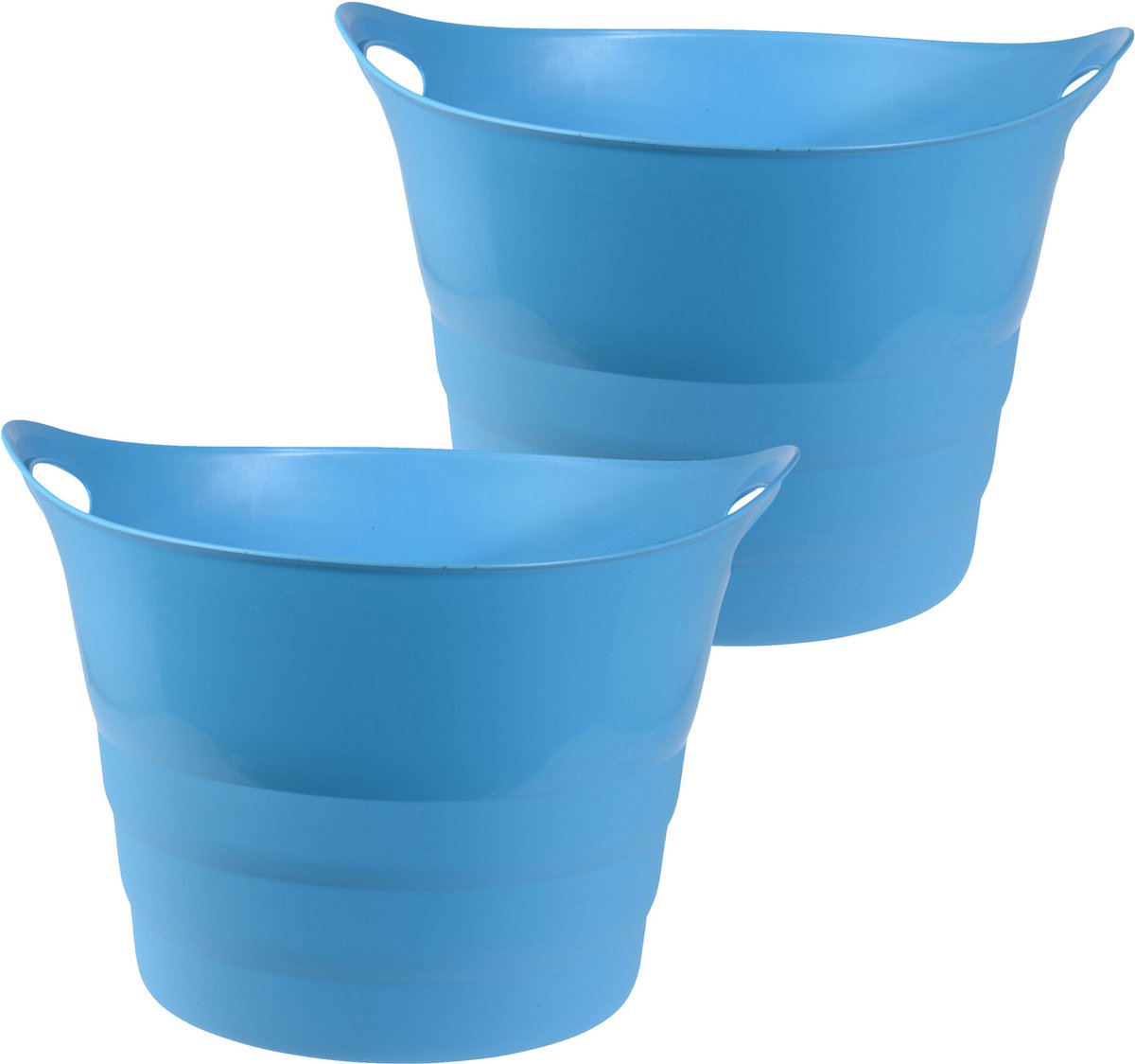 Goedkoopste Excellent Houseware Flexibele emmer - 2x - blauw - 43 liter - kunststof - 45 x 38 cm