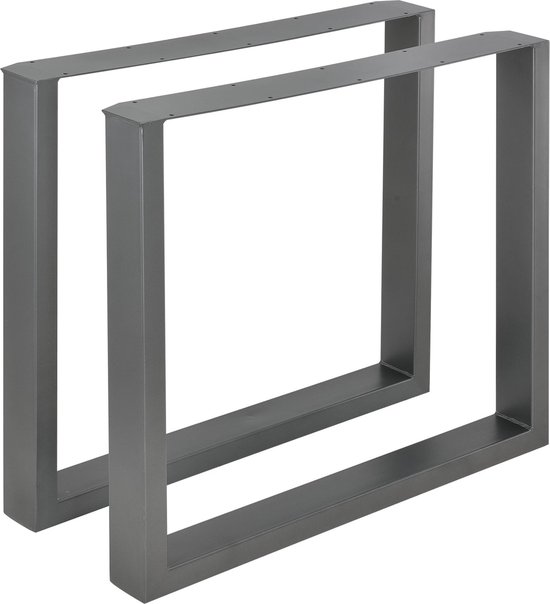 Tafelpoot Joe - Stalen Onderstel - Set van 2 - U Tafelpoot - 80x72 cm - Metaal Grijs
