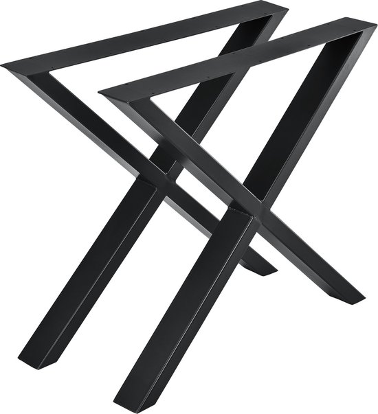 Stalen X Tafelpoten Rogerio - Set van 2 - Meubelpoot - 79x72 cm - Zwart