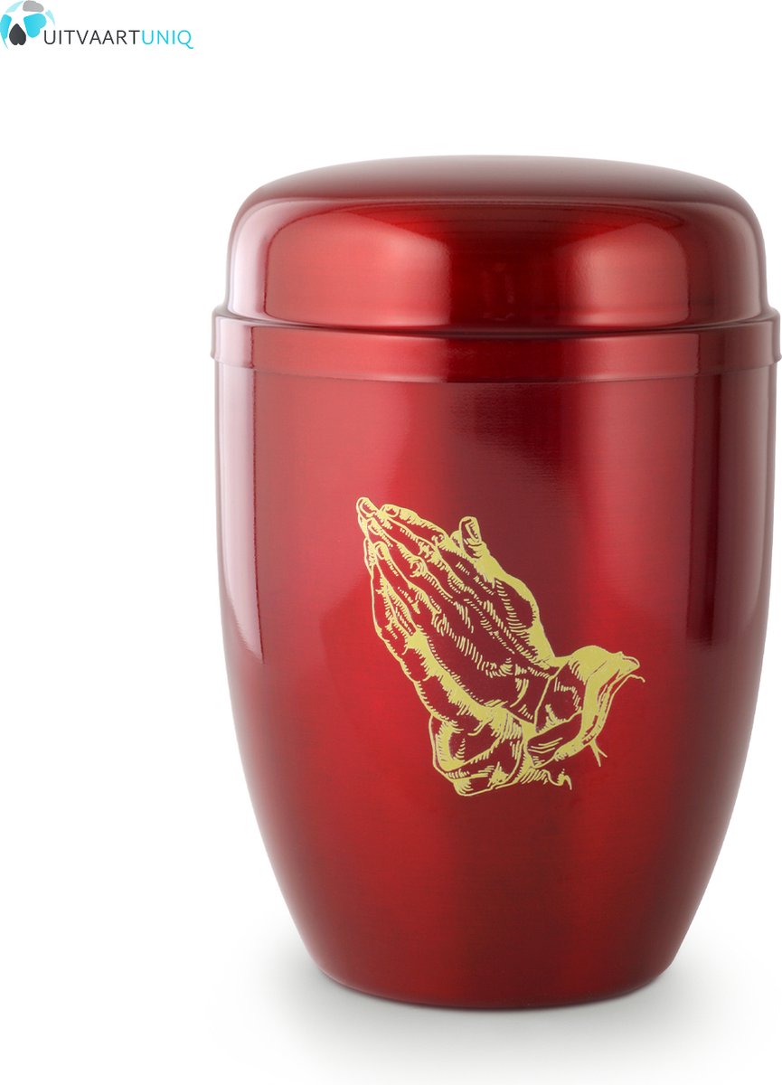 urn in gebed rood - staal