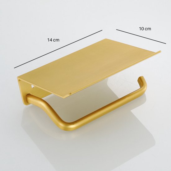 Lopoleis Porte-rouleau WC Inox - Goud - Porte-rouleau WC - Autocollant - Porte-papier toilette sans Embouts - Porte-rouleau WC avec étagère - Porte-rouleau WC Goud - Accessoires de vêtements pour bébé de salle de bain