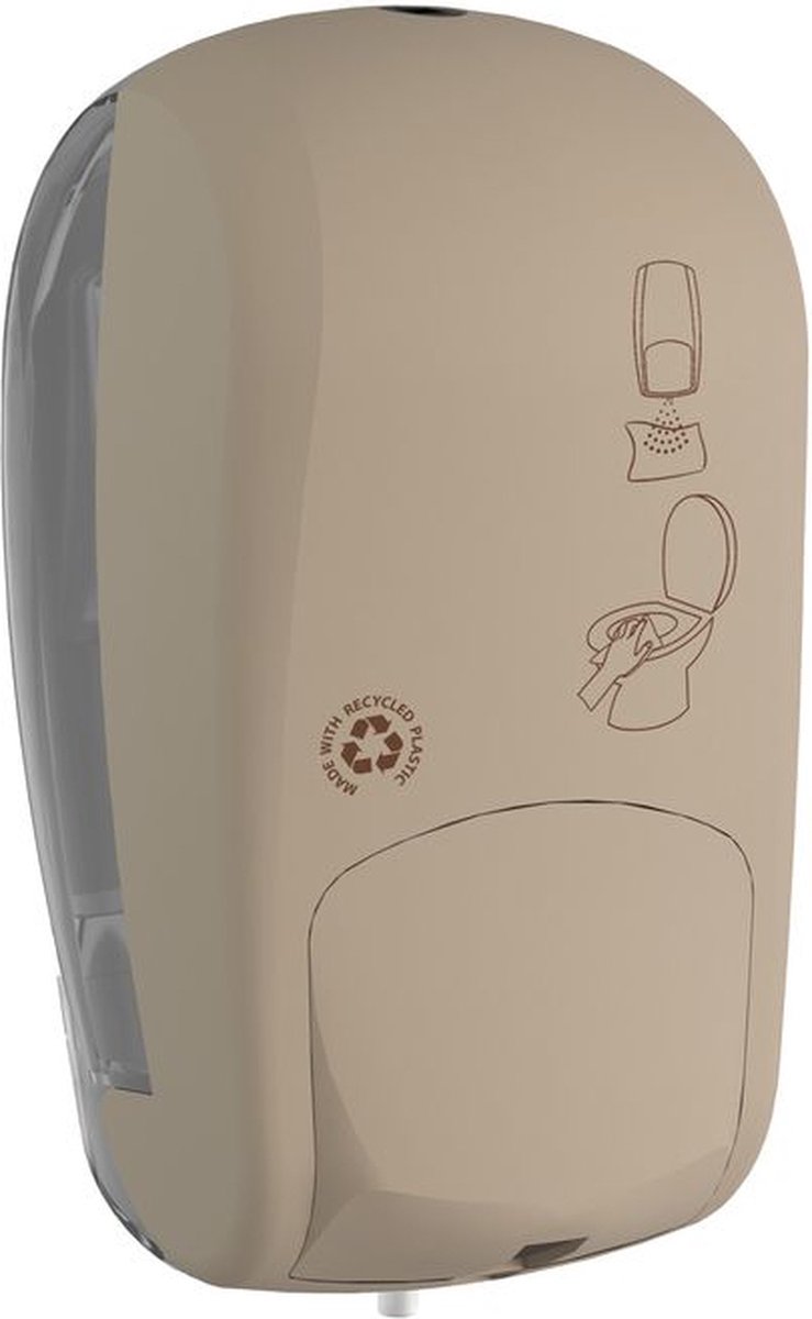 Dispenser voor toiletbrillen navulbaar 1L kunststof drukknop Marplast MP954, zandkleur