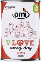 Ami Natvoer voor honden (rood) - Veganistisch - Duurzaam - Lekker - Boordevol groenten - Kidneybonen - Rode biet