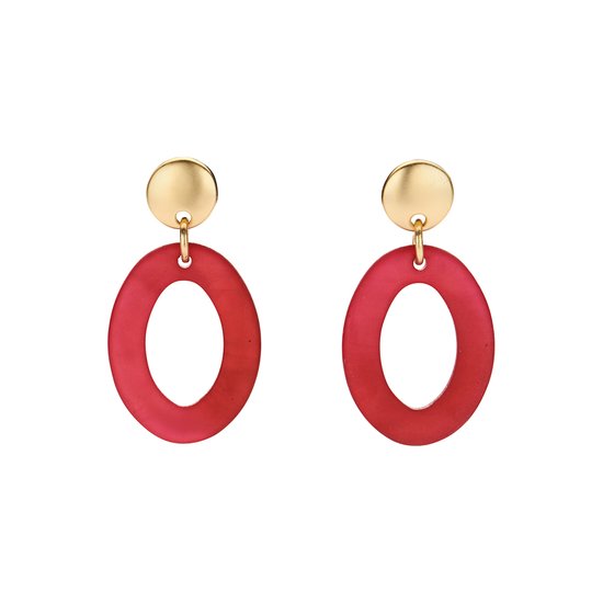 Les Cordes - KAFI (OB) - Boucles d'oreilles - Rouge - Résine - Bijoux - Bijoux - Femme