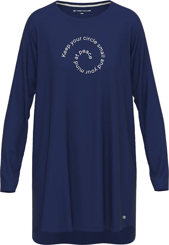 Tom Tailor - Dames Nachthemd Sofia - Blauw - Viscose - Maat 42