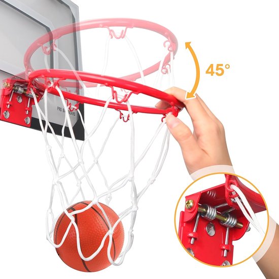 Mini panier de basket d'intérieur 40 x 30 cm pour enfants avec 3 balles et  pompe,... | bol