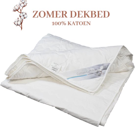 Dream textile Couette d'été 100% Katoen percale Single 140x200 cm - Couette d'été rafraîchissante - Durable - Katoen de haute qualité