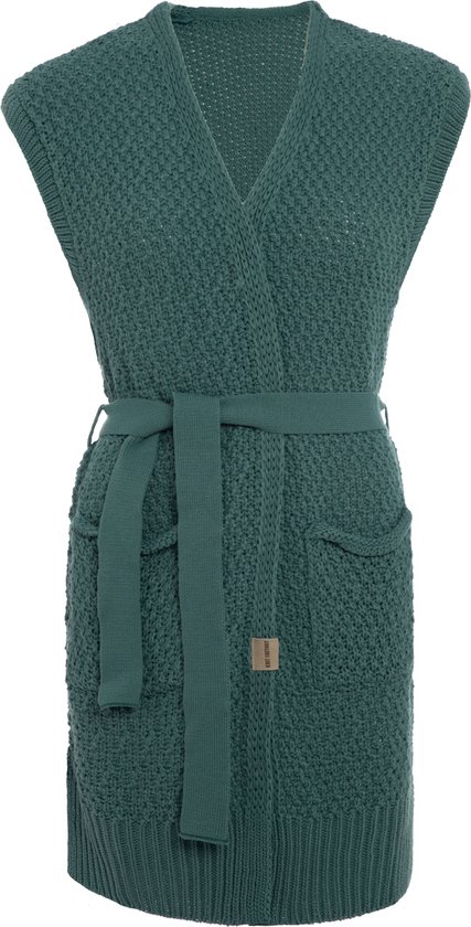 Knit Factory Luna Knitted Gilet - Gilet tricoté sans manches - gilet femme sans manches - Laurel - 36/38