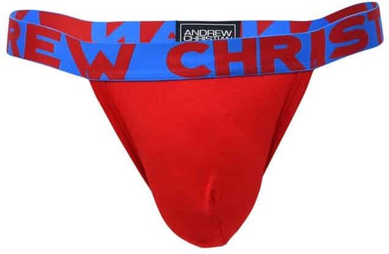 Andrew Christian ALMOST NAKED® Bamboo Y-Back Thong Red - MAAT M - Heren Ondergoed - String voor Man - Mannen String