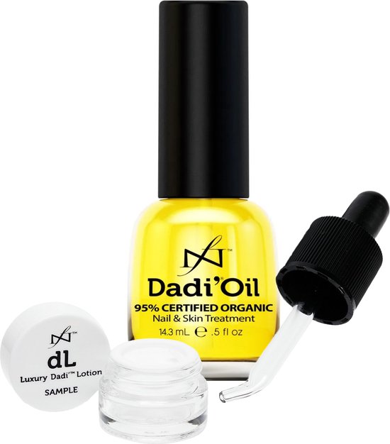 Famous names DADI’ OIL - Verzorgende Olie - Nagelriem & Huid - (1X 14.3 ML) Met (Lotion Sample) & (Pipet)