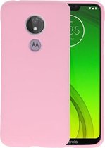 Bestcases Color Telefoonhoesje - Backcover Hoesje - Siliconen Case Back Cover voor Motorola Moto G7 Power - Roze