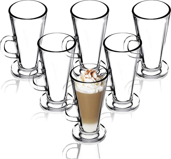 6 verres à latte macchiato 300 ml avec anse verres à café verres à boire