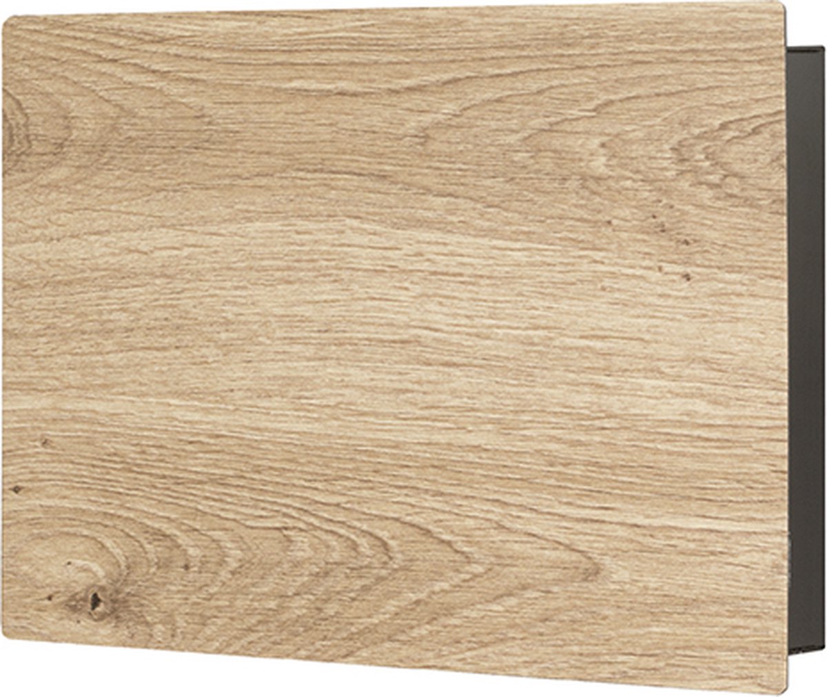 Sleutelkast – Zwart metaal met eikenhouten motief – 9 haken – Elegant design