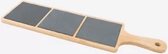 Point-Virgule serveerplank uit bamboe en leisteen met handvat 44x12x1cm
