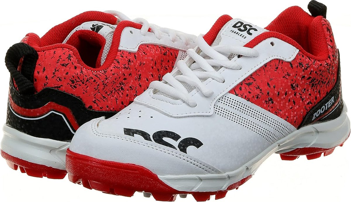DSC Zooter Cricket-schoen voor mannen en jongens, (wit-rood) Maat- 40 EURO