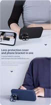 Nillkin Lens Wing Hoesje Geschikt voor Apple iPhone 15 Pro | Flexibel Siliconen Materiaal | Extra Camera Bescherming | Compatibel met MagSafe | Blauw