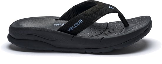 VELOUS Oceanside Flip - Herstel Slipper - Unisex - Zwart/Licht Blauw - Maat 41